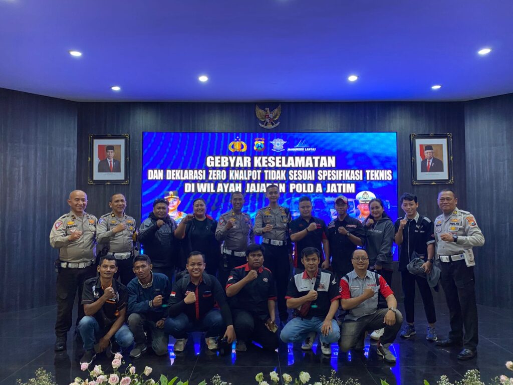 Gandeng Komunitas Otomotif, Ditlantas Polda Jatim Deklarasi Zero Knalpot Brong