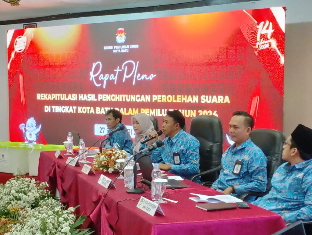 Rekapitulasi Suara Pemilu di Kota Batu Rampung, KPU Sampaikan Real Count Tingkat Kota