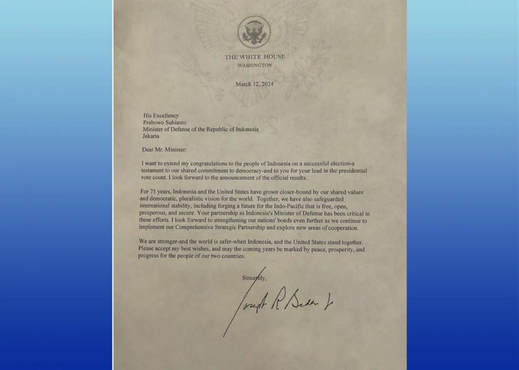 Presiden AS Joe Biden Ucapkan Selamat pada Prabowo, Berharap Perkuat Ikatan Dua Negara