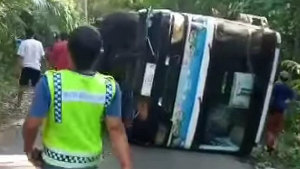 Polisi Beberkan Kronologi Bus Berpenumpang Wisatawan Asal Karangploso Terguling di Balekambang