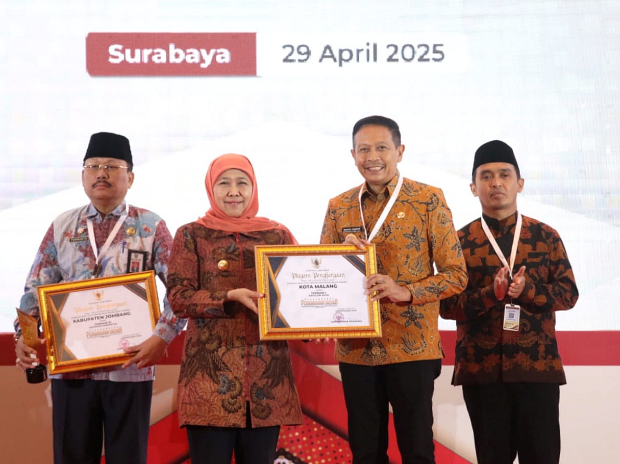 Kota Malang mencatatkan prestasi membanggakan dengan meraih Penghargaan Pembangunan Daerah Kategori Kota Terbaik se-Jawa Timur (Jatim).