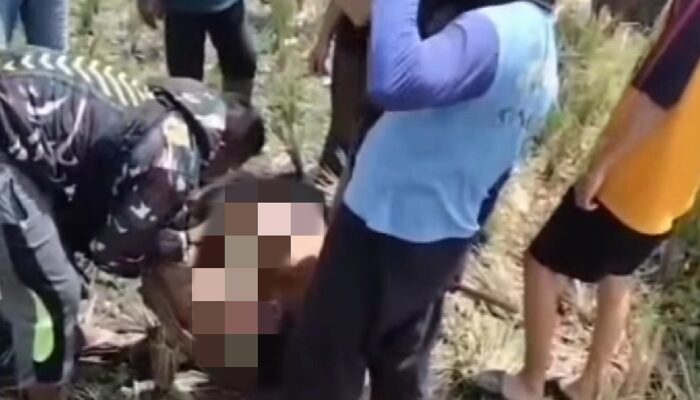 Warga Hajar Terduga Maling Motor di Areal Persawahan Sukoanyar Pakis Malang