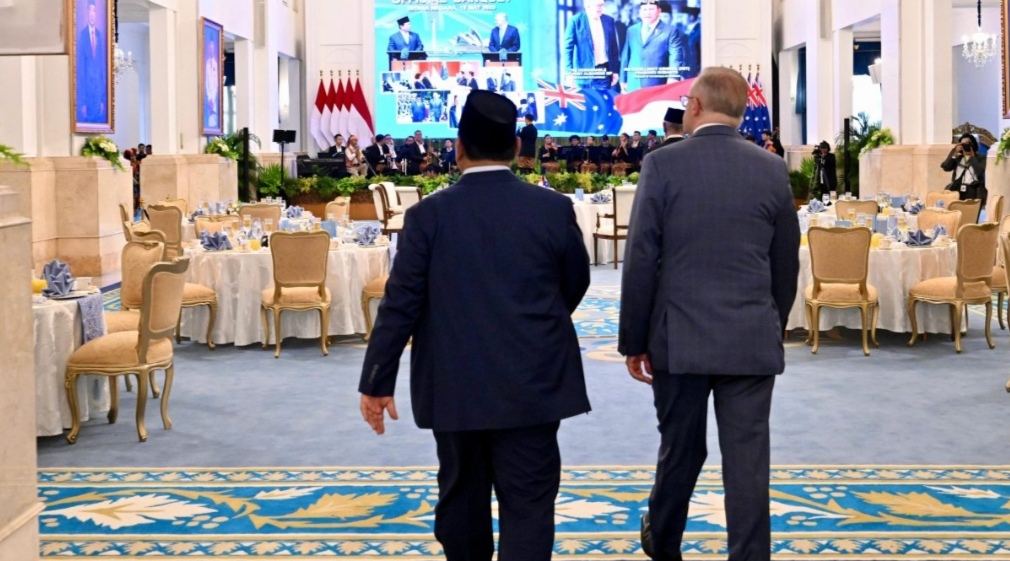 Presiden RI Prabowo Subianto menjamu Perdana Menteri Australia Anthony Albanese dalam jamuan santap siang kenegaraan