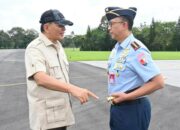 Danlanud Abd Saleh Sambut dan Hantar Kunjungan Kerja Menhan RI ke Malang