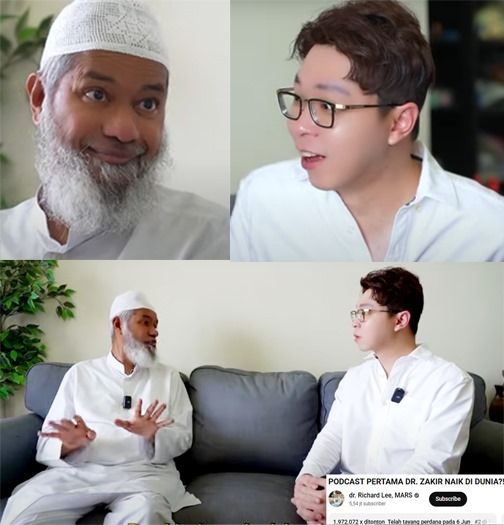 Dokter Richard Lee, yang baru saja menjadi muallaf dan menjadi salah satu podcaster dengan follower jutaan di Indonesia berkesempatan mendapat undangan untuk mengunjungi tempat tinggal seorang yang dikenal pendakwah yaitu Dr. Zakir Naik di sebuah apartemen di Malaysia.