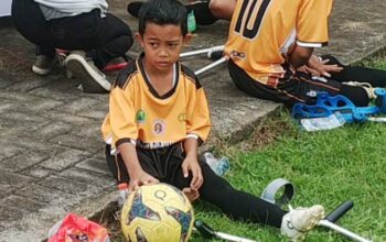Bocah 10 Tahun Asal Singosari Curi Perhatian di Kapolresta Cup Sepak Bola Amputasi