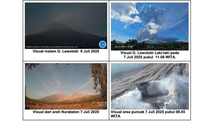 Gunung Lewotobi Laki-laki di Flores Timur Meletus Hebat, Status Tetap Awas