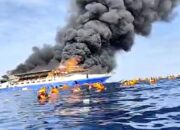 KM Gregorius Barcelona V Terbakar di Laut Sulawesi Utara, Penumpang Lompat ke Laut Selamatkan Diri