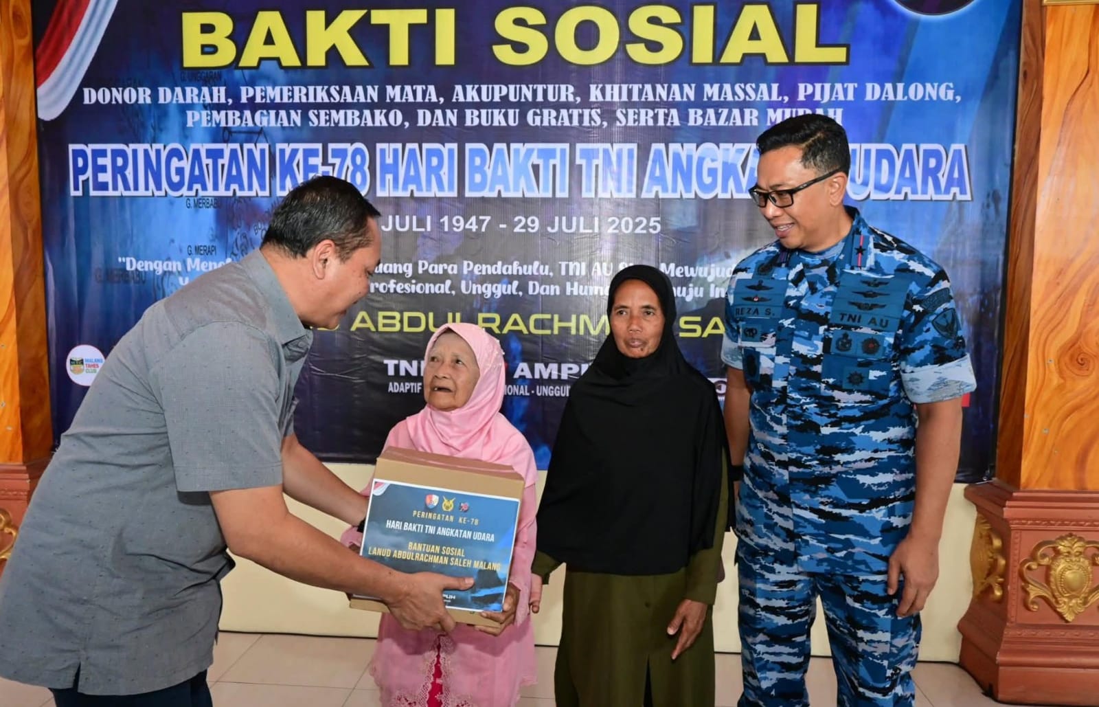 Hari Bakti TNI AU ke-78, Lanud Abd Saleh Gelar Bakti Sosial di Desa Saptorenggo Malang
