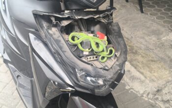 Naik Motor Bareng Anak, Tiba-Tiba Kepala Ular Muncul dari Setang
