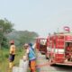 Insiden kebakaran terjadi di lahan warga pada KM 787+600A arah Probolinggo dari Surabaya Ruas Jalan Tol Gempol – Pasuruan. Rabu (9/07/2025).