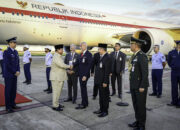 Presiden Republik Indonesia Prabowo Subianto tiba di Pangkalan Udara Galeão, Rio de Janeiro, Brasil, Sabtu pagi, 5 Juli 2025,