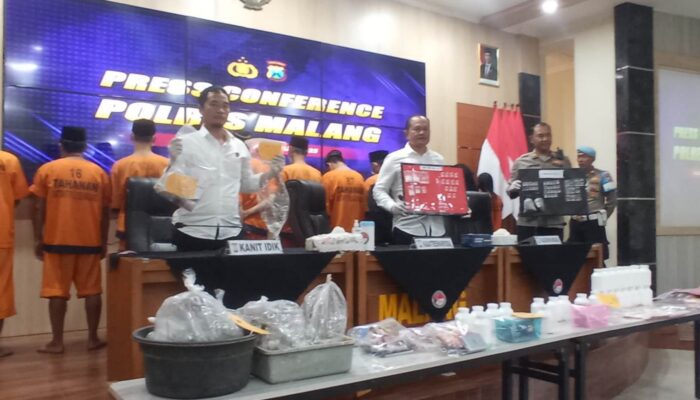 Satu Bulan, Satreskoba Polres Malang Ungkap 11 Kasus Sita BB Narkoba Senilai Ratusan Juta Rupiah
