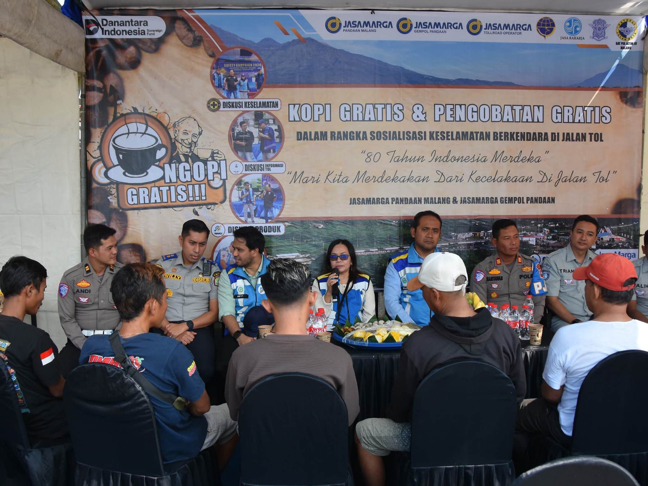 PT JPM Gaungkan Keselamatan Berkendara di Jalan Tol Lewat Ngopi Bareng dan Pengobatan Gratis