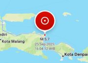 Gempa Bumi 5,7 SR Guncang Banyuwangi, Tidak Berpotensi Tsunami