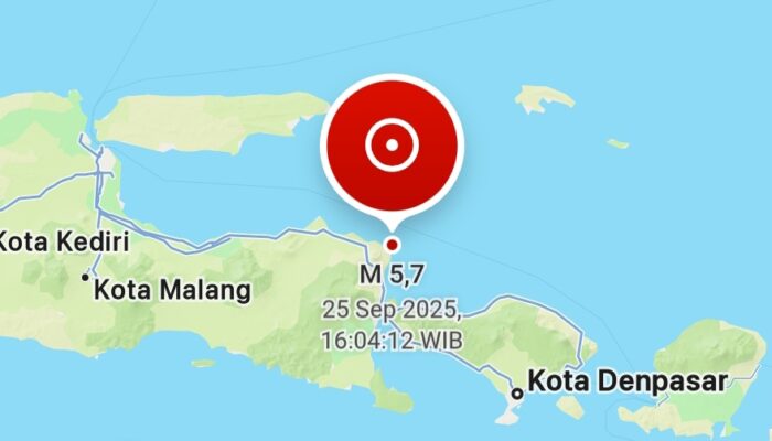 Gempa Bumi 5,7 SR Guncang Banyuwangi, Tidak Berpotensi Tsunami