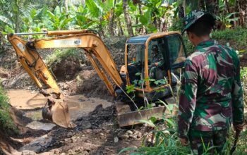 Normalisasi Sungai Antrokan Program TMMD ke-126 Lebakharjo Sukses Lampaui Target
