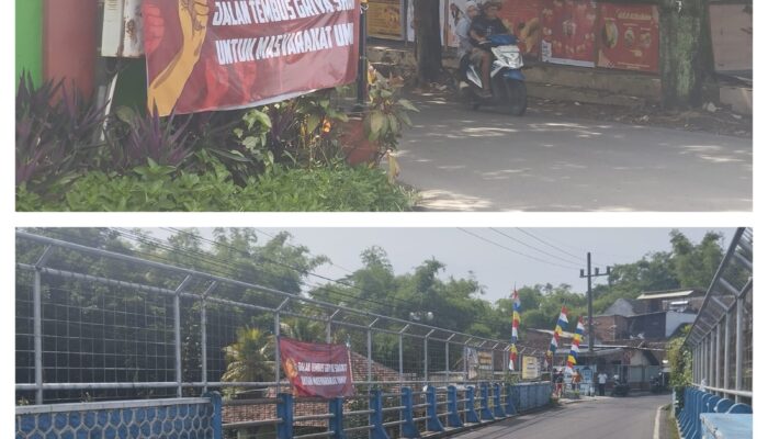 Banner Liar Dukungan Jalan Tembus Griyashanta Bertebaran di Kota Malang, Waspadai Isu Demo Tandingan