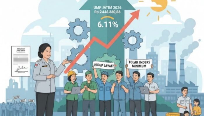 Gubernur Jatim Resmi Naikkan UMP 2026 Jadi Rp2,44 Juta, Buruh Soroti Kinerja Pemerintah