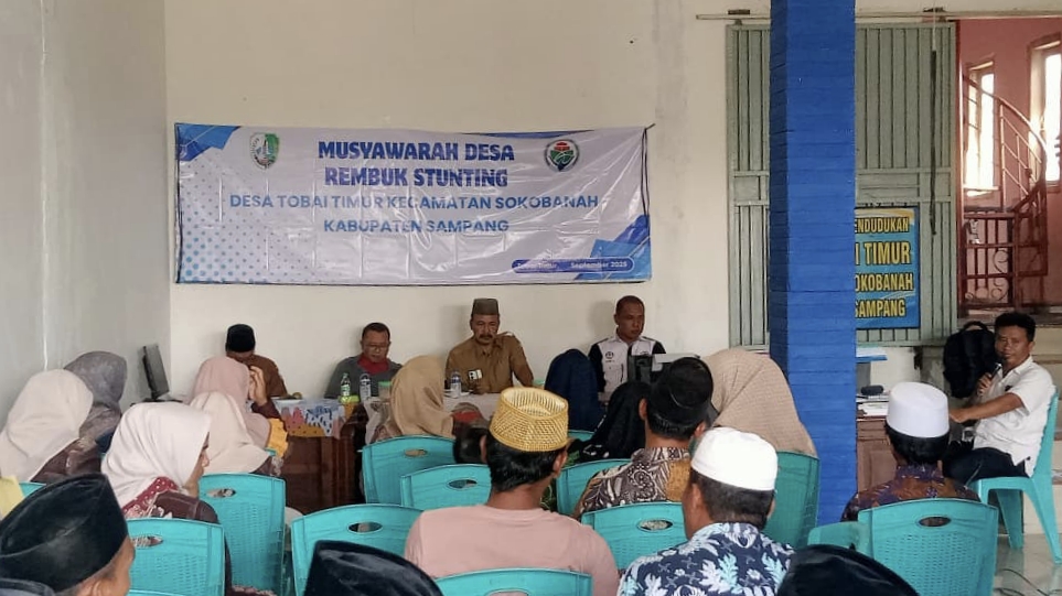 Pemerintah Desa (Pemdes) Tobai Timur, Kecamatan Sokobanah, Kabupaten Sampang Madura menggelar Musyawarah Desa (Musdes) Rembuk Stating tahun di Balai Desa setempat. Sabtu (27/09/2025)