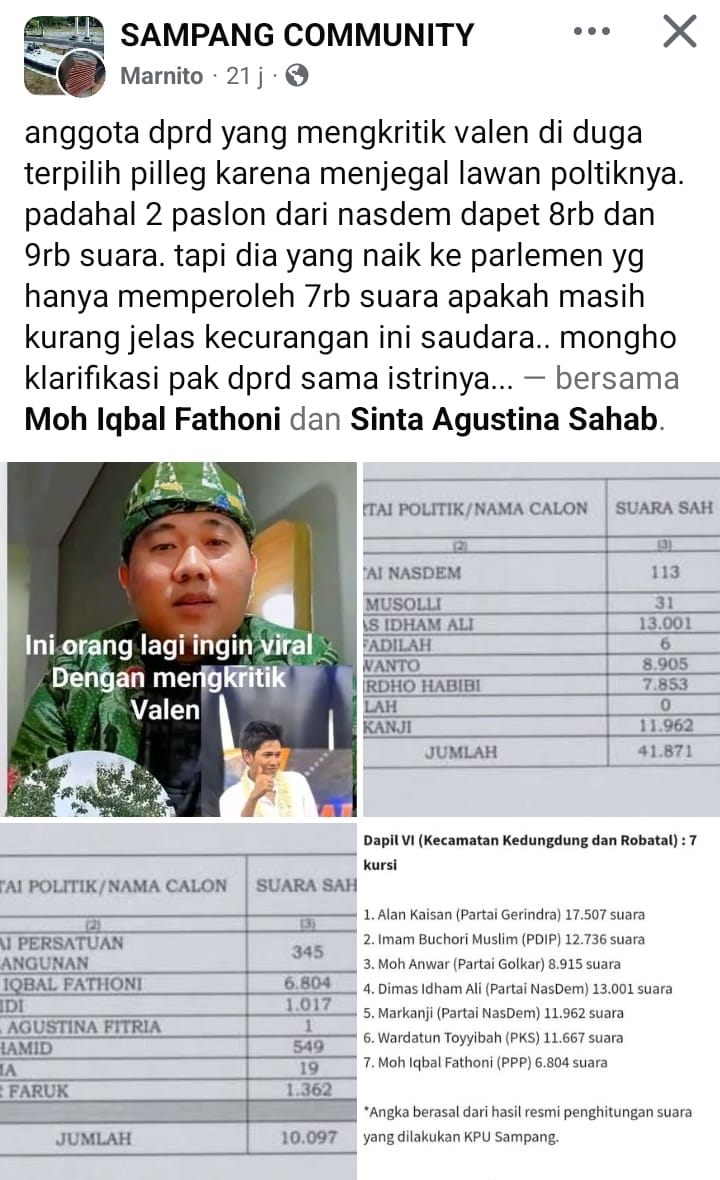 Usai Kritik Penampilan Valen, Netizen Kuliti Bung Fafan Anggota DPRD Sampang
