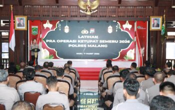 Polres Malang Matangkan Kesiapan Pengamanan Lebaran Lewat Latpraops Ketupat Semeru 2026