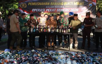 Polres Malang Musnahkan 1.659 Botol Miras, Komitmen Jaga Kondusivitas Ramadan