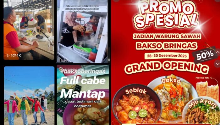 Bakso Bringas Jadi Ikon Kuliner Baru Singosari dengan View Pegunungan dan Sawah Viral di Tiktok