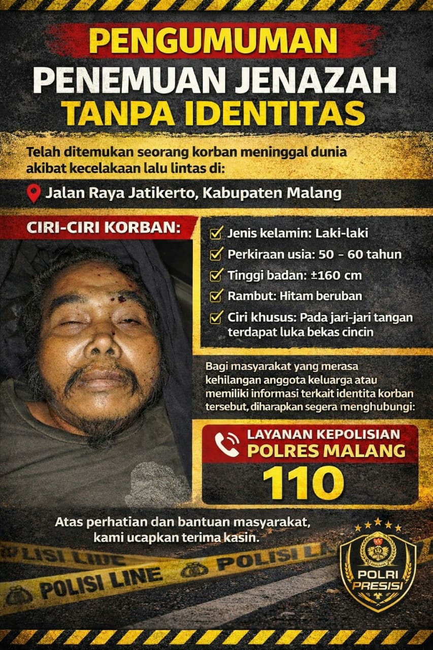 Pejalan Kaki Jadi Korban Tabrak Lari di Malang, Pelaku Kabur Tanpa Jejak