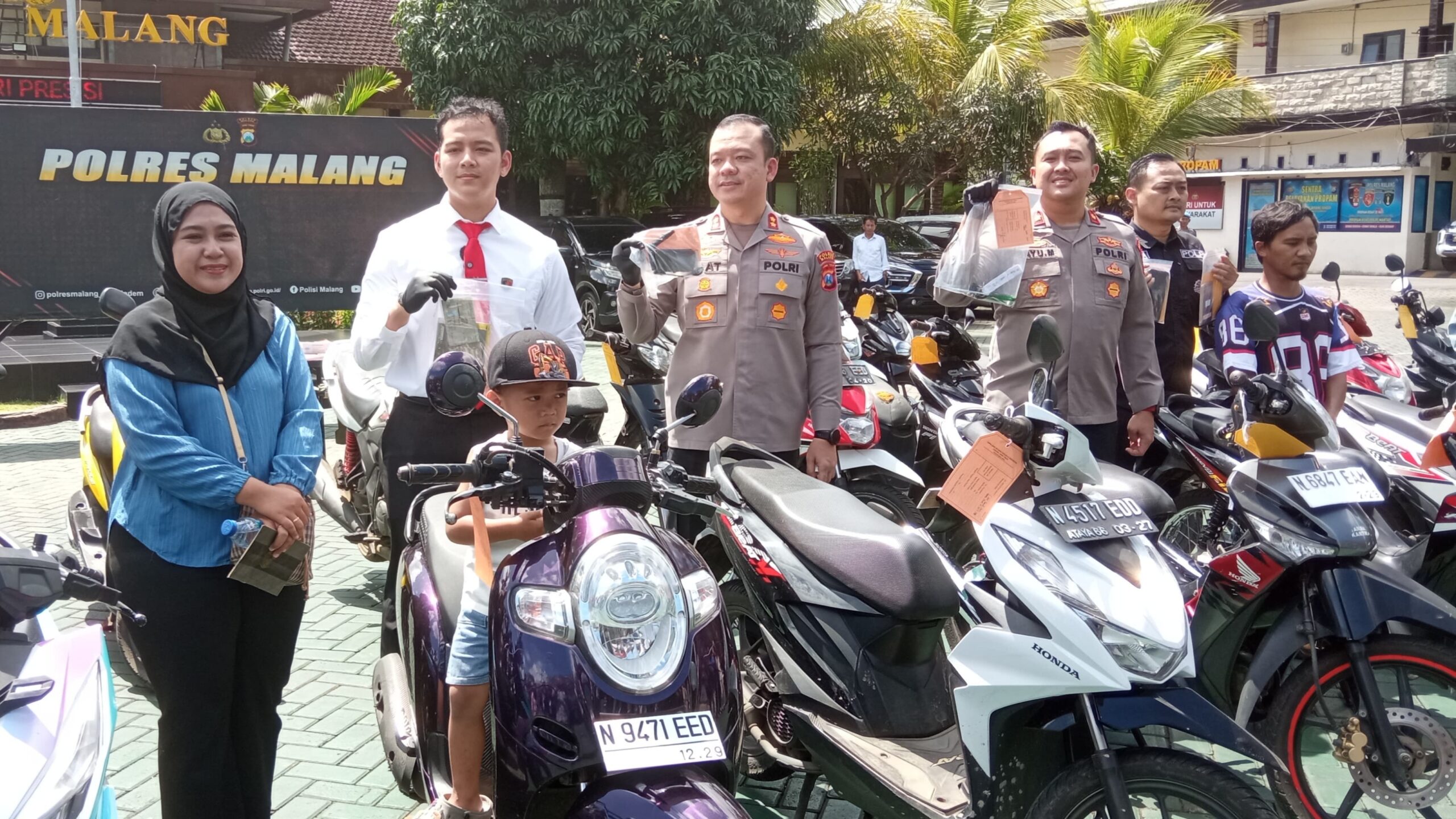 Polres Malang Ungkap 26 Kasus Curanmor, 14 Tersangka Termasuk Jaringan Lintas Pulau Diamankan