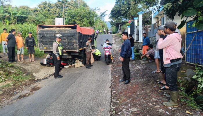 Dump Truck Mundur di Jalan Menanjak, Pemotor Terluka di Dau Malang