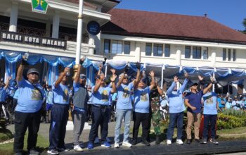 Semarak HUT ke-112, Wali Kota Malang dan ASN Ramaikan Gowes Bareng di Balai Kota