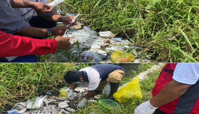 Jarum Suntik Berserakan di Irigasi Bumiayu, DLH Evakuasi Dua Kantong Limbah Medis Diduga Dibuang Ilegal