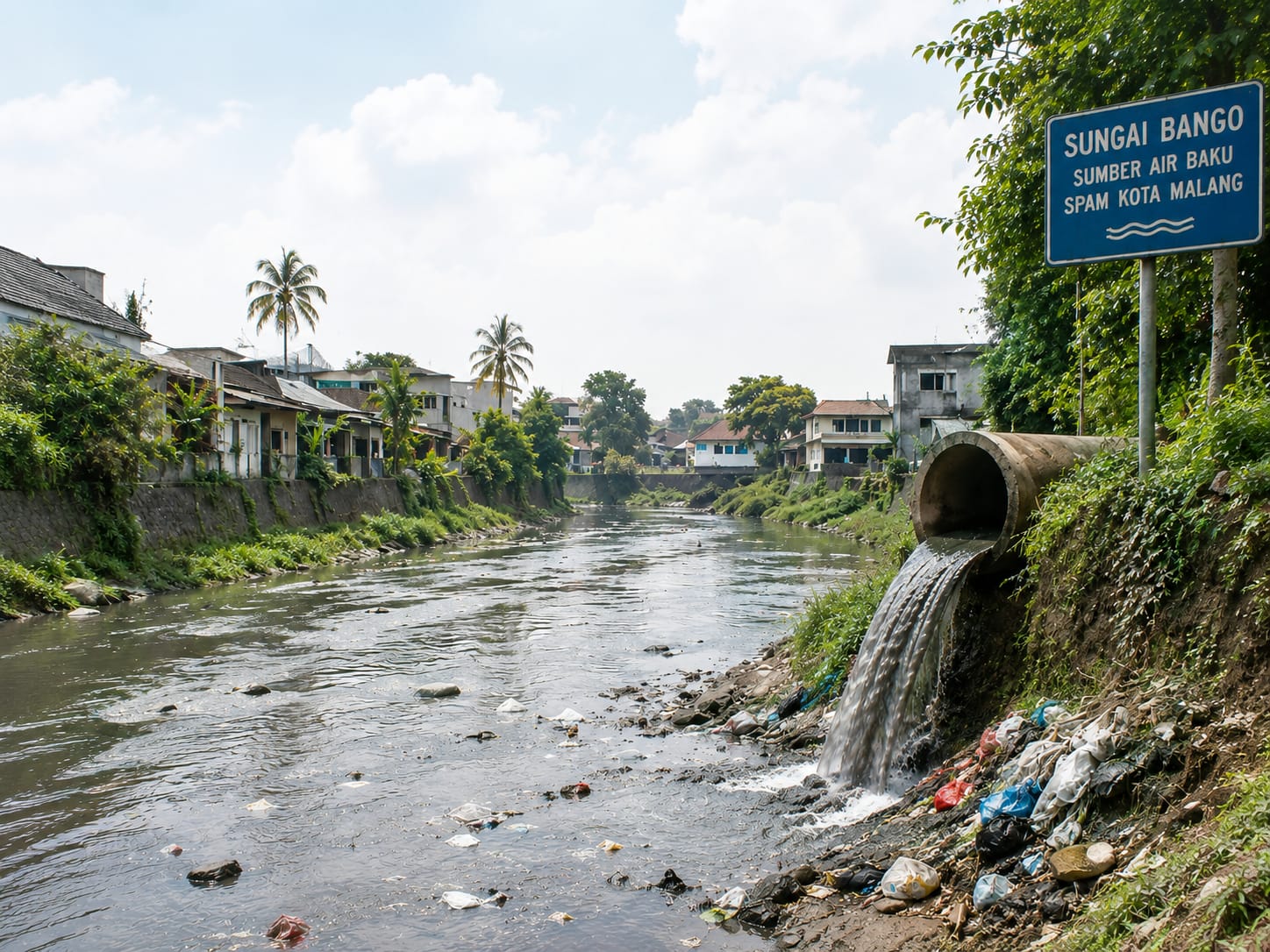 SPAM Kota Malang Tertekan, Sungai Bango Mulai Masuk Zona Kritis Pencemaran