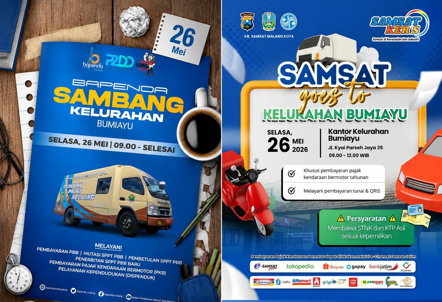 Kolaborasi Bapenda–Samsat Jemput Bola ke Warga, Bayar Pajak Kini Bisa di Kelurahan Bumiayu
