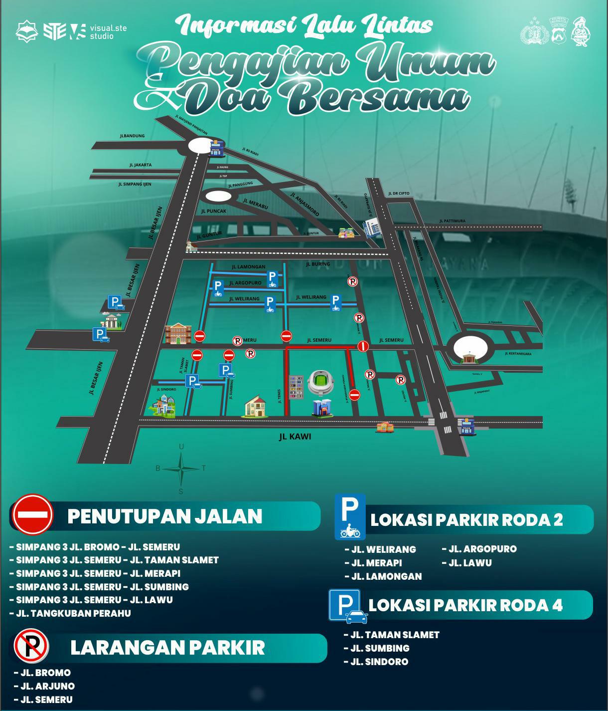 Warga Malang Wajib Tahu, Sejumlah Jalan Ditutup Saat Pengajian Gus Iqdam dan Doa Korban Kanjuruhan