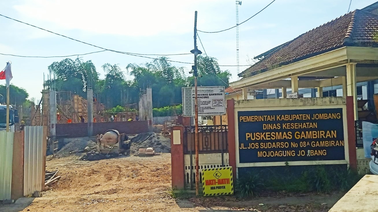 Proyek Rp 3,3 Miliar Puskesmas Gambiran Jombang Minus Progres