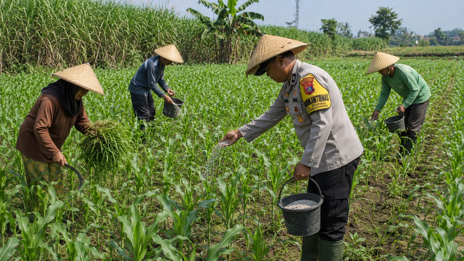 Jadi Motor Ketahanan Pangan, Bhabinkamtibmas Dampingi Petani Kelola Ladang Jagung