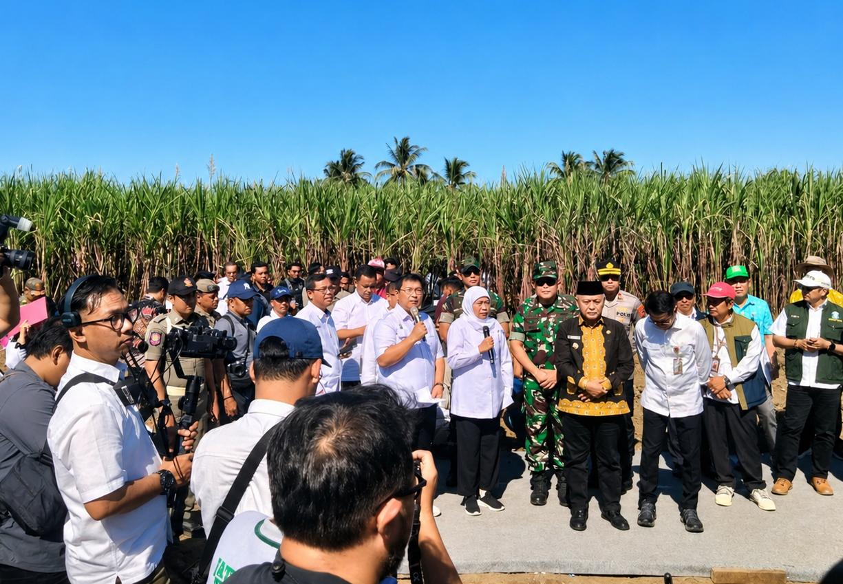 Panen Tebu Bersama Gubernur Jatim, Sanusi Dorong Reformasi Budidaya untuk Percepat Swasembada Gula