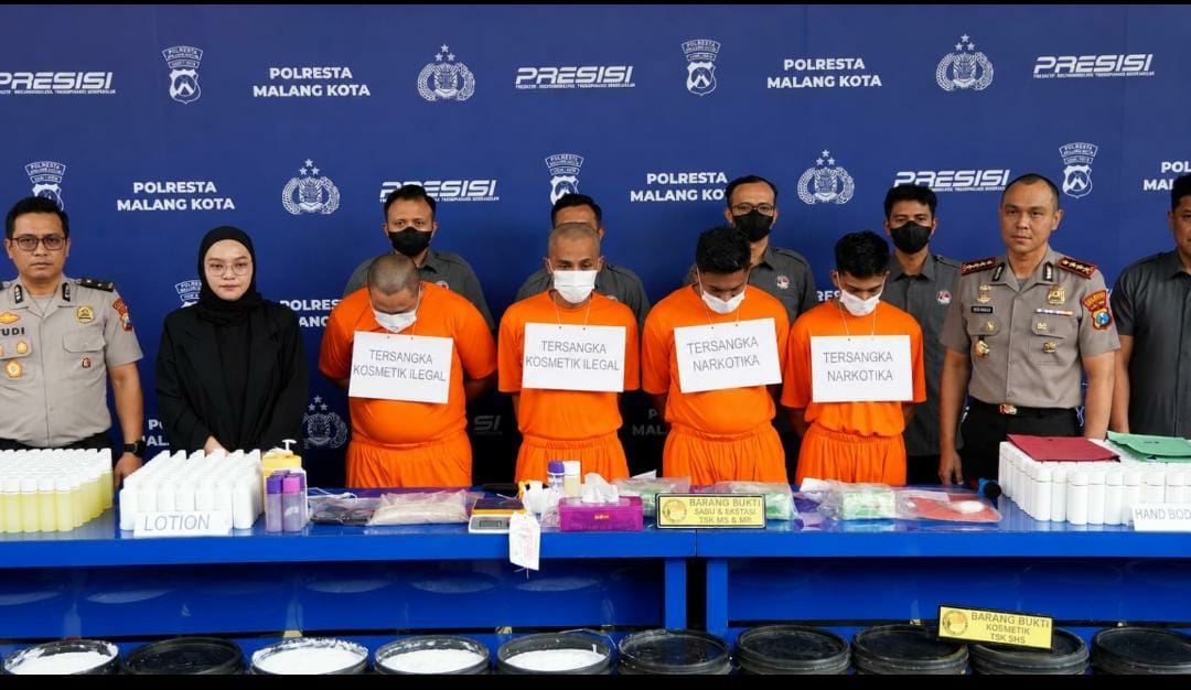 Polresta Malang Kota Bongkar Jaringan Narkotika Lintas Provinsi, 3,2 Kg Sabu dan 2.480 Butir Ekstasi Gagal Beredar