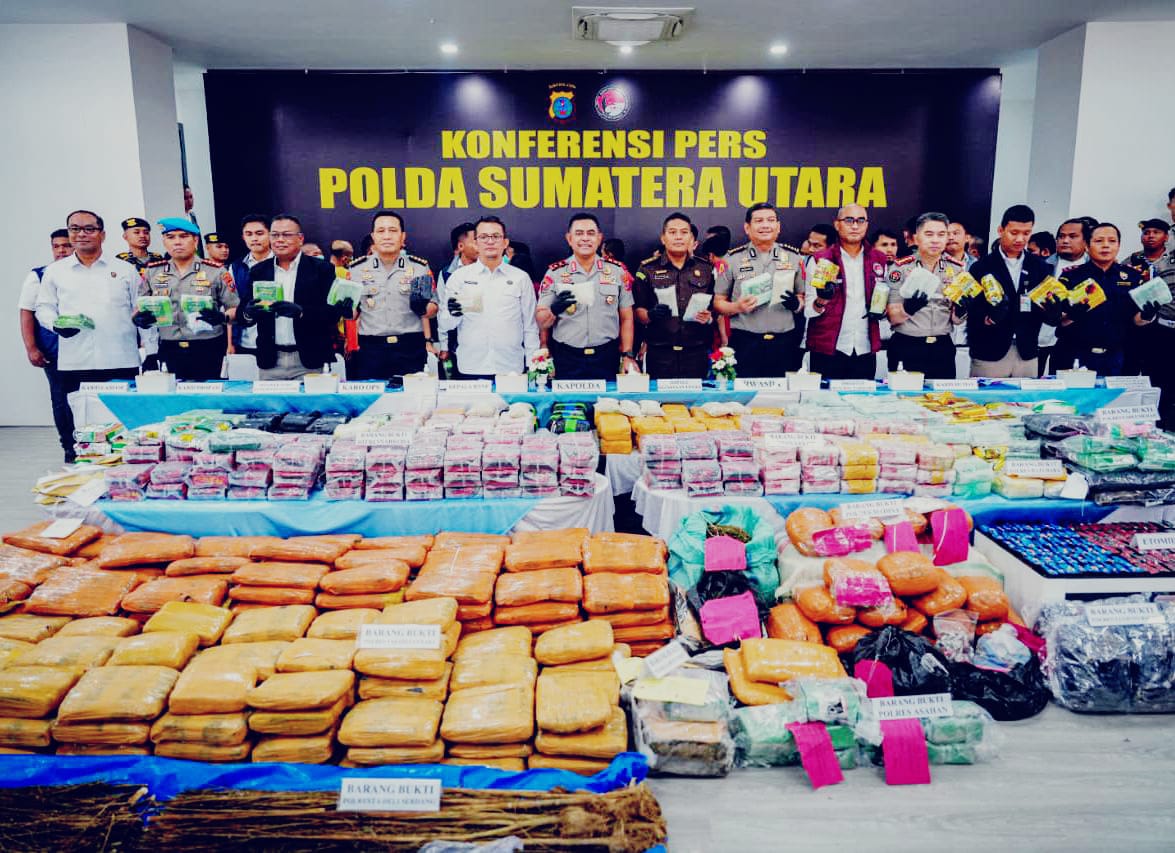 Polda Sumut Ungkap 3.865 Kasus Narkoba dalam Enam Bulan, Sita 5,3 Ton Barang Bukti