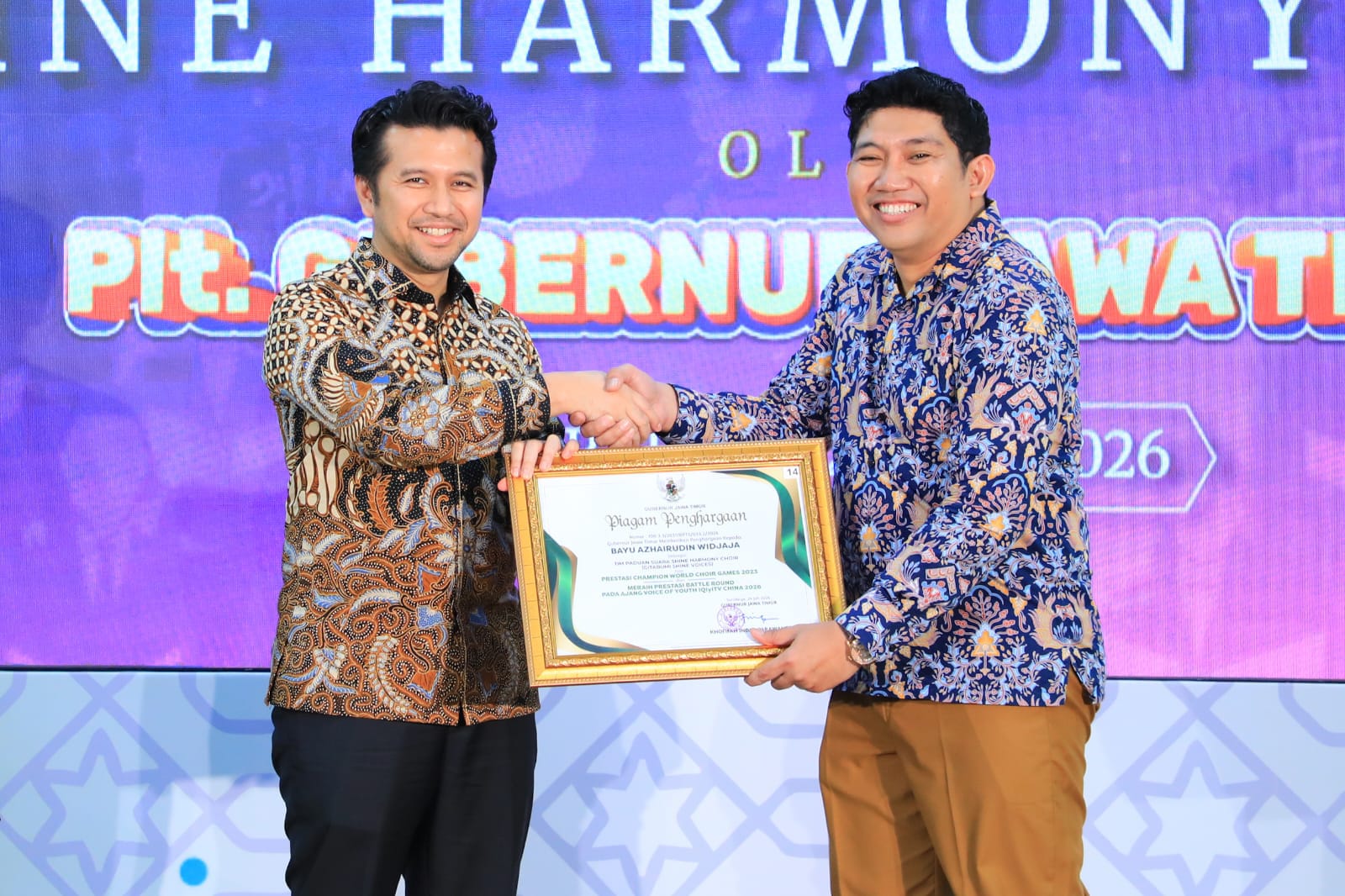 Emil Dardak Apresiasi Shine Harmony Choir, Pemprov Jatim Siap Dukung Talenta Go Internasional