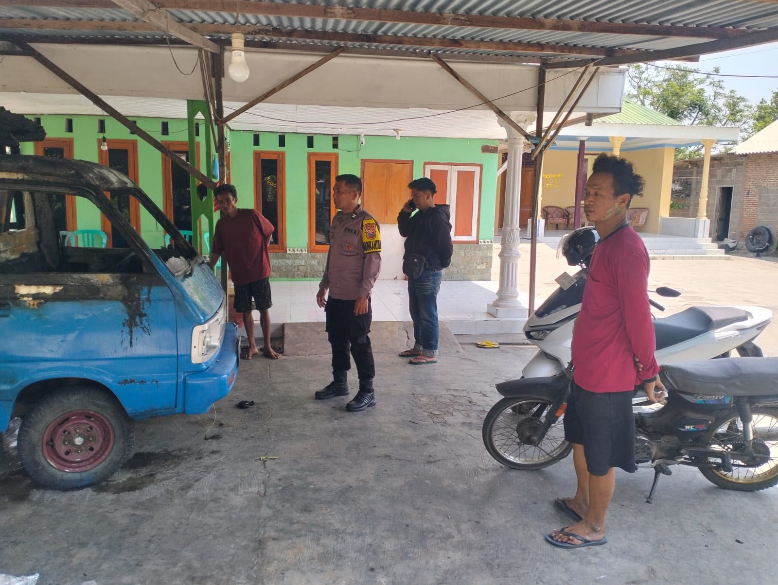 Pick Up Terbakar di Ngrandu Lor Jombang, Polisi Selidiki Penyebab Kebakaran
