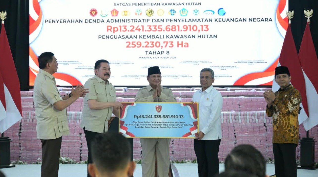 Satgas PKH Serahkan Rp13,24 Triliun dan 259 Ribu Hektare Kawasan Hutan ke Negara