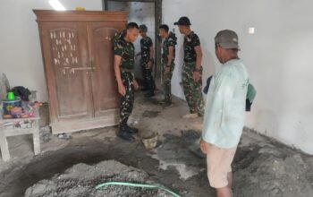 Kodim 0814/Jombang Gaspol Bedah Rumah RTLH di Plandaan Lewat TMMD ke-130